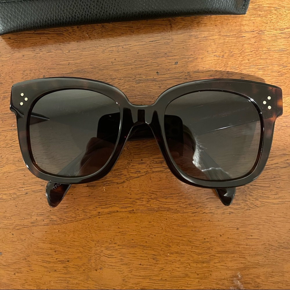 Celine Studded Acetate Sunglasses Tortoiseshell